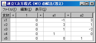 同次連立1次方程式答え表示