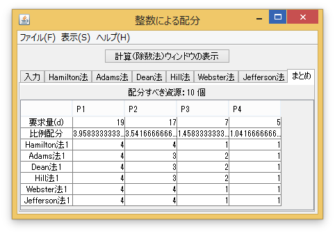 整数による配分例1-2