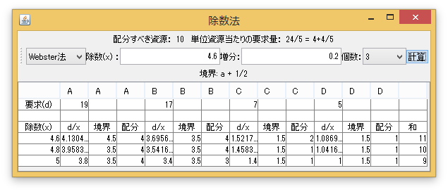 整数による配分例1-4